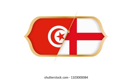 Soccer world championship Tunisia vs England. Vector illustration.