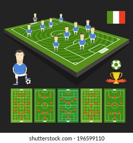 Soccer world cup team presentation. Italy team