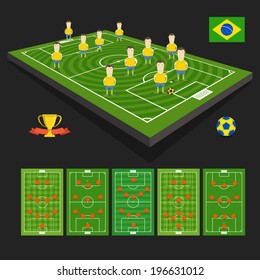 Soccer world cup team presentation. Brazil team