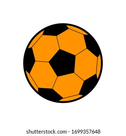 Soccer yellow ball on a white background, sign for design, vector illustration
