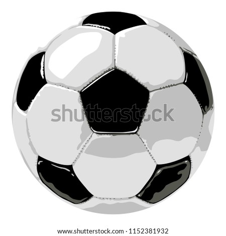 Soccerball, Detailed, shaded - Vector