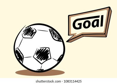 Soccerball with a goal