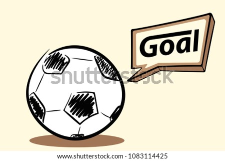 Soccerball with a goal