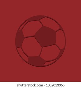Soccerball on a dark red background. Vector football. The model for design, a logo, a symbol.