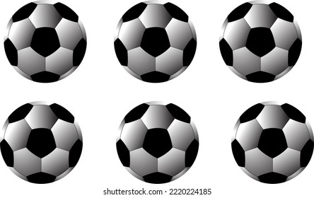 soccerball vector set with black and white color