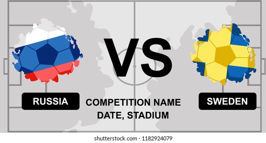 Soccer/Football Matches Russia Vs Sweden template illustration