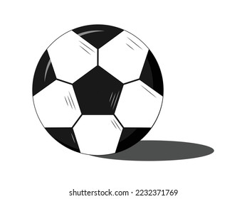 Soccer(football). Vector illustration of a football. Isolated on a blank, editable background.