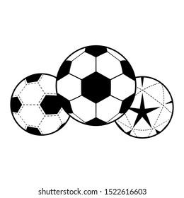 soccers balls icon over white background, vector illustration