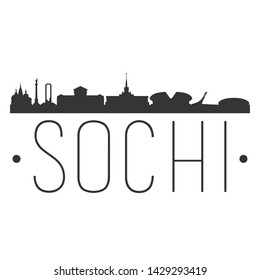 Socchi Russia. City Skyline. Silhouette City. Design Vector. Famous Monuments.