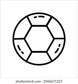Plantilla de línea de icono de Vector de pelota de fútbol