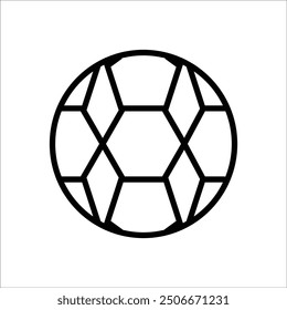 Plantilla de línea de icono de Vector de pelota de fútbol