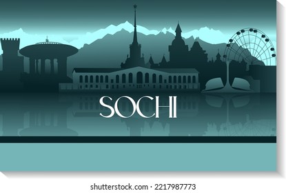 Sochi city silhouette russia architecture