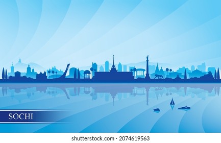 Sochi city skyline silhouette background, vector illustration