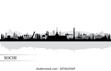 Sochi city skyline silhouette background, vector illustration