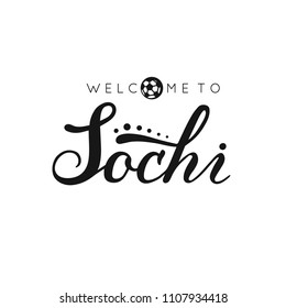 Sochi handwritten lettering inscription. Logo design. Vector illustration.