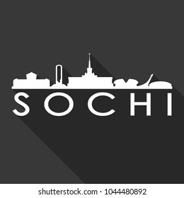 Sochi Russia Flat Icon Skyline Silhouette Design City Vector Art Famous Buildings.