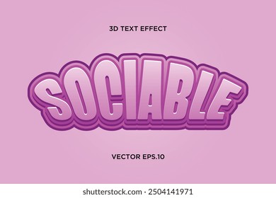 "Sociable" creative 3d text effect design