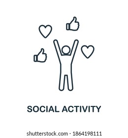 Social Activity icon. Creative element sign from business technology collection. Monochrome Social Activity icon for templates, infographics and more.