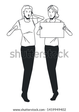 social activity public protest man protester with vector cartoon character black white vector illustrtion graphic design