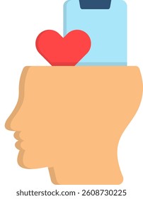 Social Addict Icon Flat Vector Illustration
