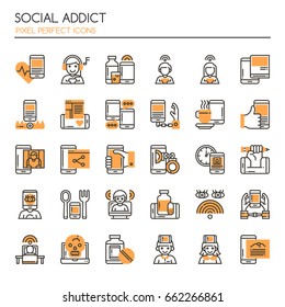 Social Addict , Thin Line and Pixel Perfect Icons
