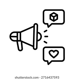 Social Ads Outline Icon Vector Illustration