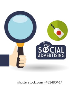 Social Advertising design. Media icon. White background , vector
