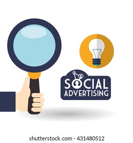 Social Advertising design. Media icon. White background , vector