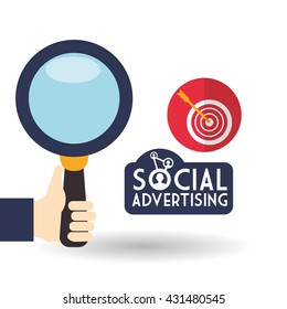 Social Advertising design. Media icon. White background , vector