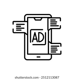 Social Advertising Outline Icon, Vector illustration