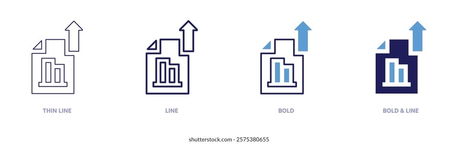 Social analysis icon in 4 different styles. Thin Line, Line, Bold, and Bold Line. Duotone style. Editable stroke.