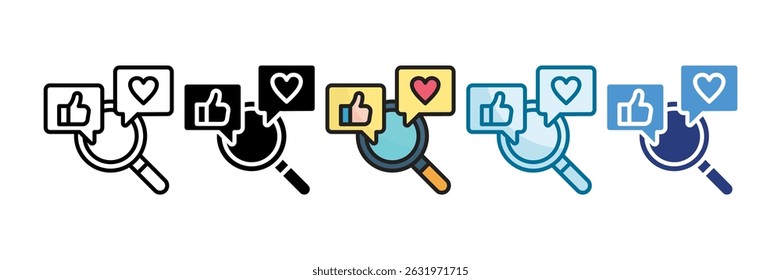 Social Analytics Icon Set Multiple Style Collection