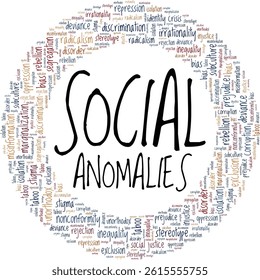 Social Anomalies word cloud conceptual design isolated on white background.