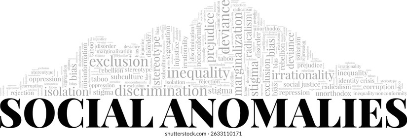 Social Anomalies word cloud conceptual design isolated on white background.