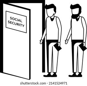 Social Anxiety Or Social Phobia Vector Icon Design, Economic Assistance Symbol, Unemployment Benefits Sign, Unconditional Income Stock Illustration, Social Security Administration Office Concept,