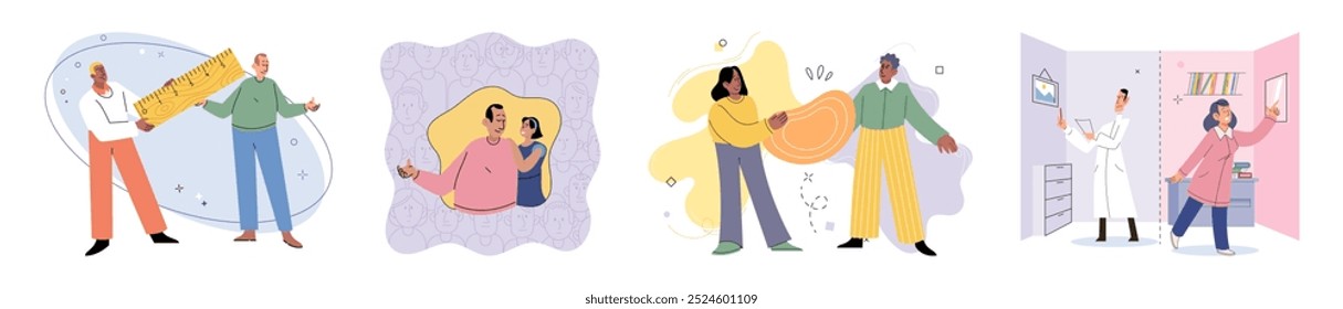 Social anxiety vector illustration. The social anxiety concept explores impact social fears on individuals Loneliness can intensify feelings sadness Psychological factors play role in mental health