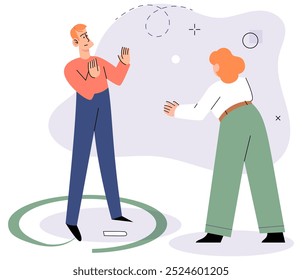 Ilustração do vetor de ansiedade social. Depressão envolve sintomas emocionais e psicológicos de amplitude Exaustão emocional pode resultar de estresse prolongado e isolamento social Frustração surge de