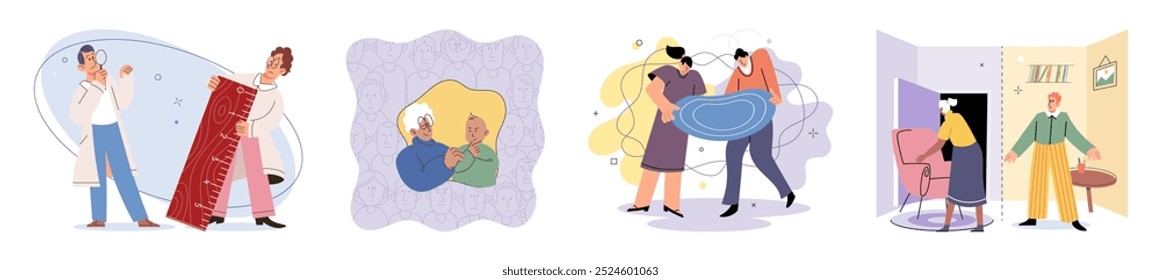 Ilustração do vetor de ansiedade social. Fatores psicológicos desempenham papel em problemas de saúde mental Compreender a psicologia pode ajudar a resolver questões pessoais Tristeza e tristeza são emoções comuns