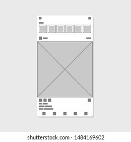 Social app simple and amazing wireframe example to inspire your next great design, page template EPS 10 vector