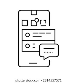 social application for communication line icon vector. social application for communication sign. isolated contour symbol black illustration