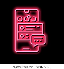 social application for communication neon light sign vector. social application for communication illustration
