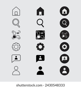 Social Apps Icon Flat Design