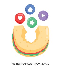 Social attraction concept sticker in flat style 