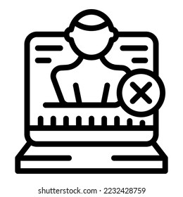 Social avatar icon outline vector. Computer privacy. Service bin