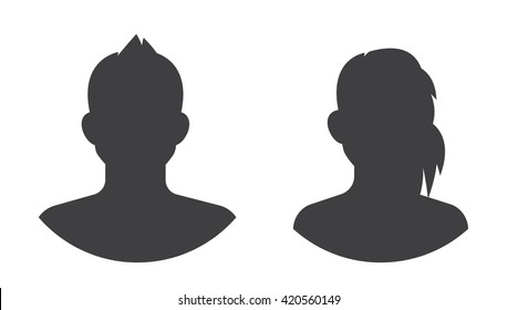 social avatar silhouette icon set, isolated vector image