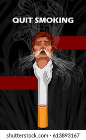Social Awareness concept poster for Quit Smoking. Vector illustration