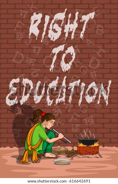 Social Awareness Concept Poster Right Education 库存矢量图 免版税 616642691