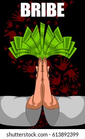 Social Awareness concept poster for Stop Bribe practice. Vector illustration
