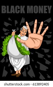 Social Awareness concept poster for Stop Black Money Practice. Vector illustration