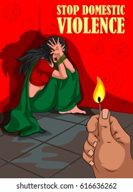 Social Awareness concept poster for Stop Domestic Violence. Vector illustration